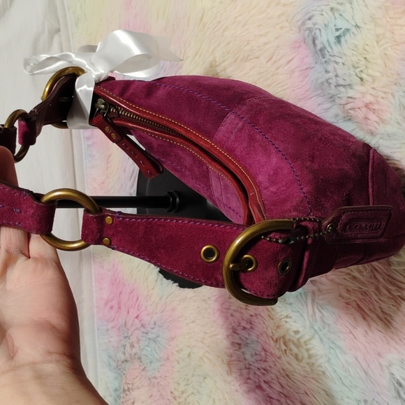 Coach Y2K Vintage Soho Suede Maroon/Burgundy Mini Bag - Picture 9 of 13